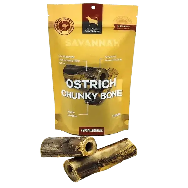Savannah Splinter - Free Ostrich Chunky Bones. Long - lasting, Natural Dog Gnaw Treat - Talis Us