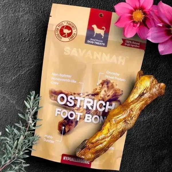 Savannah - Splinter - free Ostrich Foot Bone. Long - lasting, Natural Dog Gnaw Treat - Talis Us