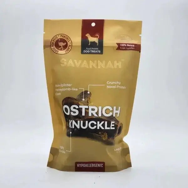 Savannah Splinter - free Ostrich Knuckle. Long - lasting, Natural Dog Gnaw Treat - Talis Us