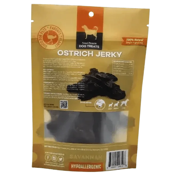Savannah - Tasty Ostrich Jerky. Protein & Iron - rich, Natural Dog Chew Treat - Talis Us