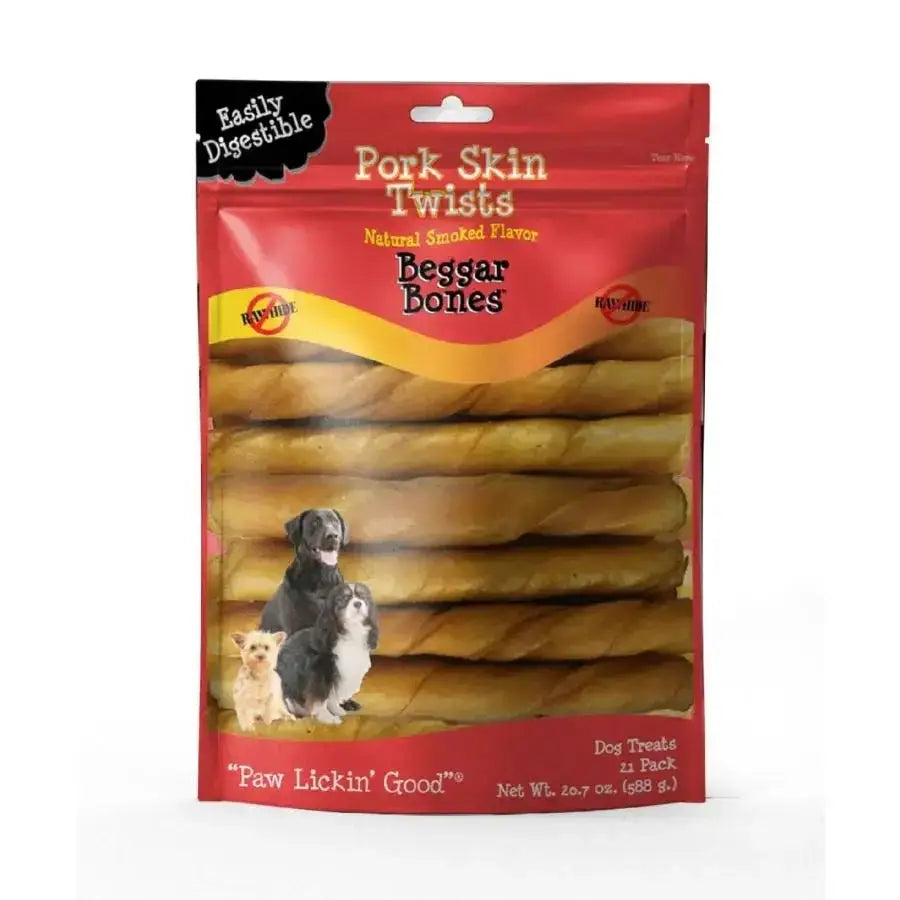 Savory Prime Beggar Bone Pork Skin Twists Dog Treats - Talis Us