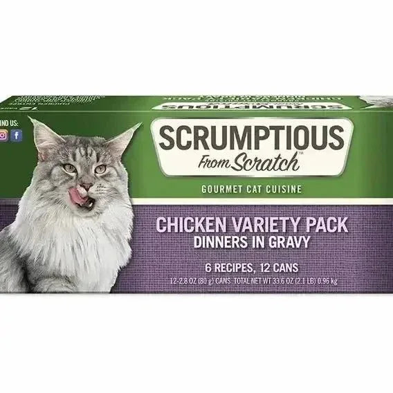 Scrumptious From Scratch Chicken Variety Pack Wet Cat Food 12/2.8oz - Talis Us