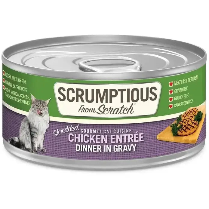 Scrumptious From Scratch Chicken Dinner in Gravy Wet Cat Food 12/2.8oz - Talis Us
