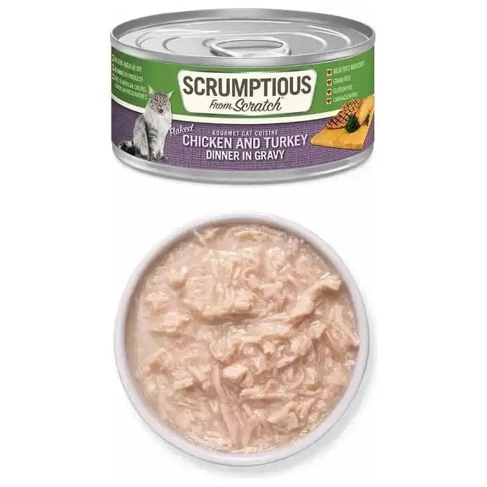 Scrumptious From Scratch Chicken & Turkey Dinner in Gravy Wet Cat Food - Talis Us