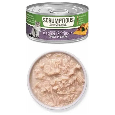 Scrumptious From Scratch Chicken & Turkey Dinner in Gravy Wet Cat Food - Talis Us