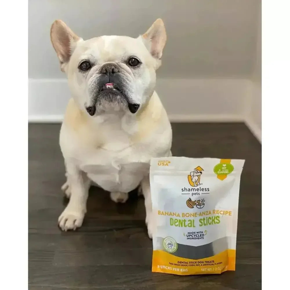 Shameless Pets Banana Bone - anza Dental Sticks Dog Treats - Talis Us