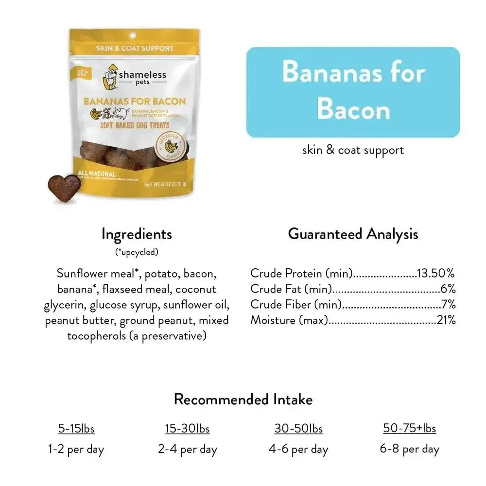 Shameless Pets Bananas For Bacon Soft Baked Dog Treats - Talis Us
