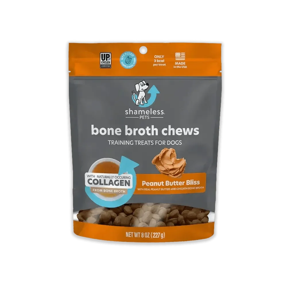 Shameless Pets Bone Broth Chews Peanut Butter Bliss Dog Treats - Talis Us