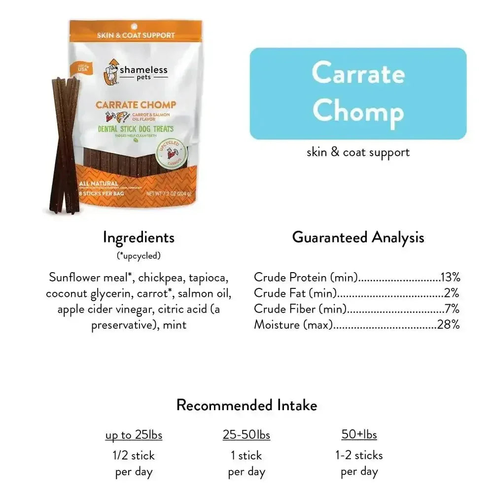 Shameless Pets Carrate Chomp Dental Sticks Dog Treats - Talis Us