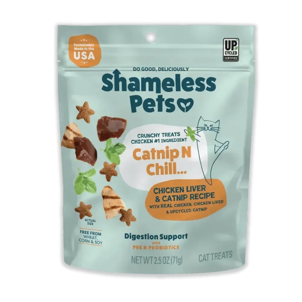 Shameless Pets Catnip N Chill Chicken Liver Crunchy Cat Treats 2.5oz - Talis Us