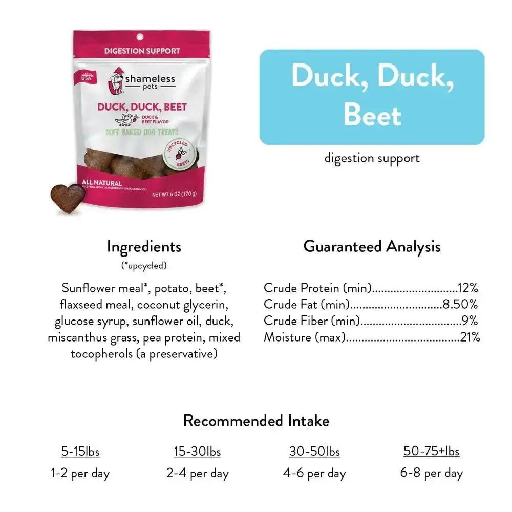 Shameless Pets Duck Duck Beet Soft Baked Dog Treats - Talis Us