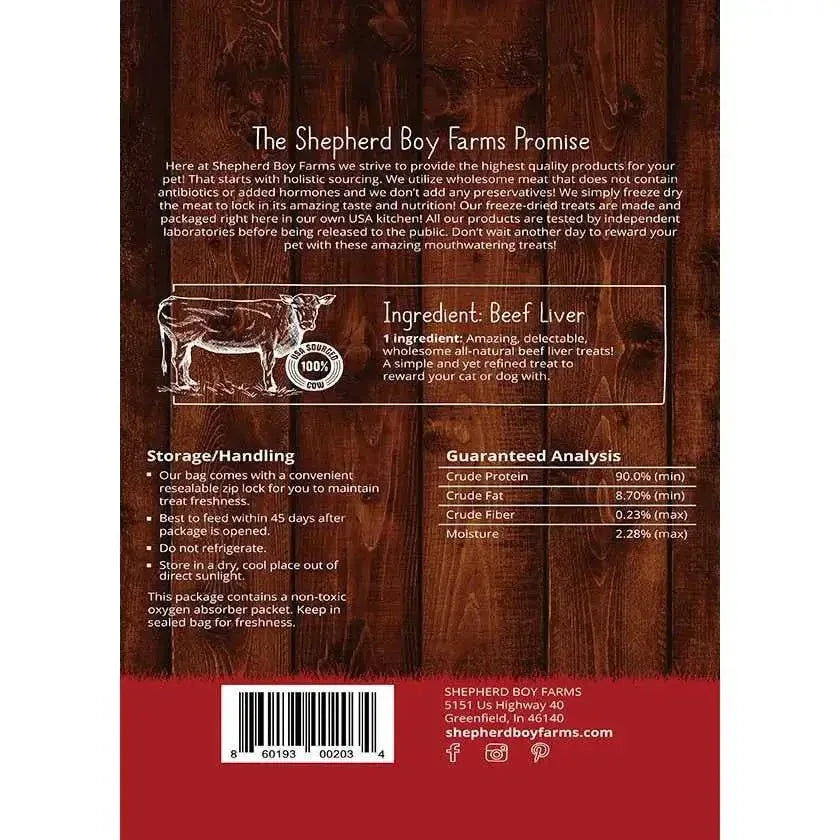 Shepherd Boy Farms Freeze Dried Beef Liver Dog Treats - Talis Us