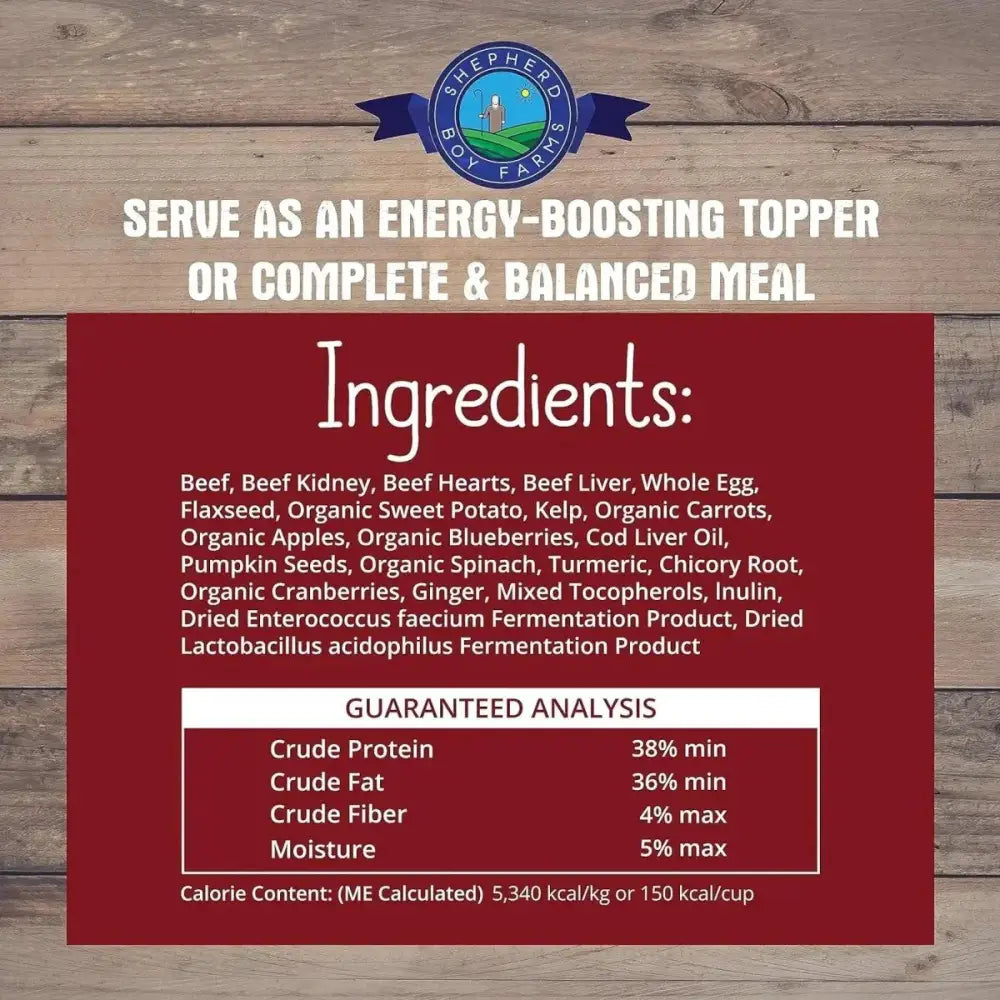 Shepherd Boy Farms Freeze Dried Beef Recipe Dog Food 14 oz - Talis Us