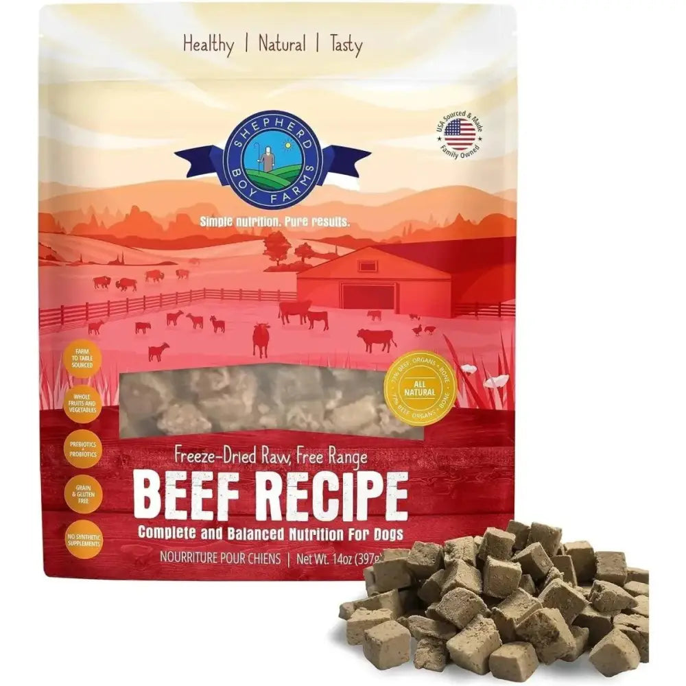 Shepherd Boy Farms Freeze Dried Beef Recipe Dog Food 14 oz - Talis Us