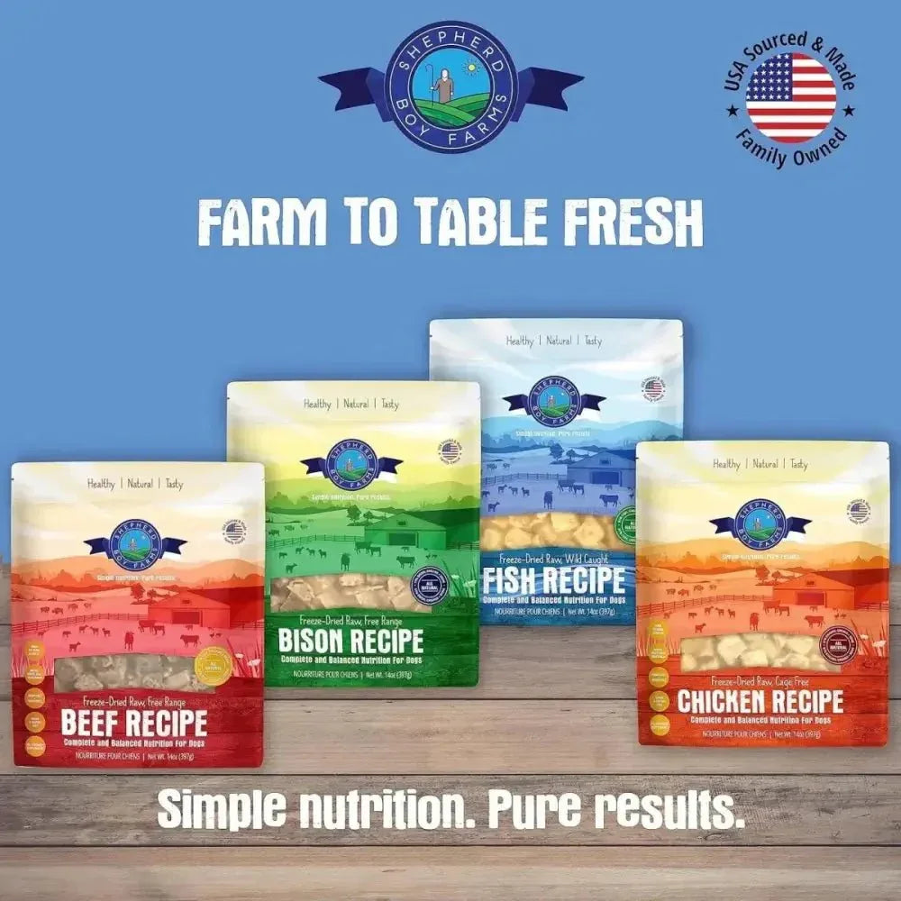 Shepherd Boy Farms Freeze Dried Bison Recipe Dog Food 14 oz - Talis Us