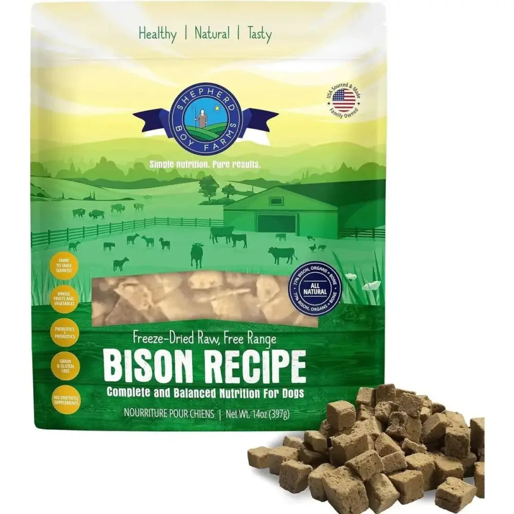 Shepherd Boy Farms Freeze Dried Bison Recipe Dog Food 14 oz - Talis Us