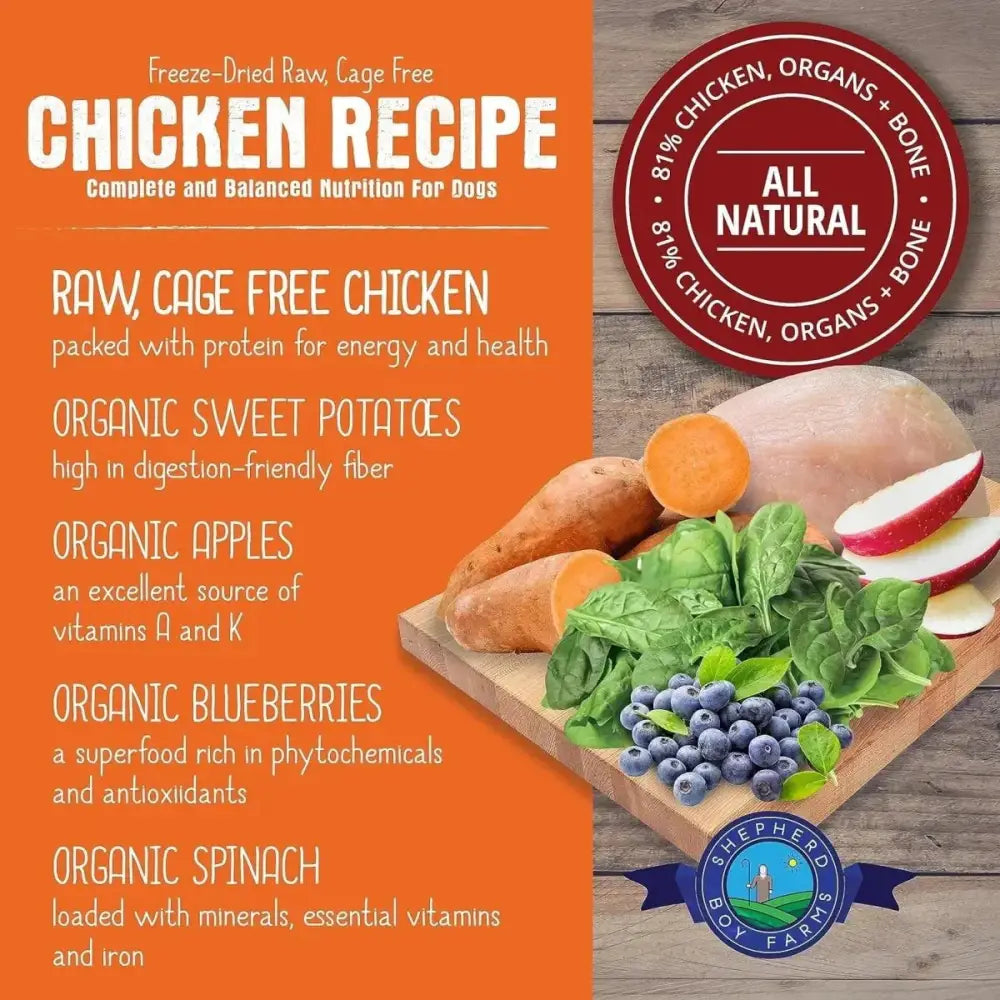 Shepherd Boy Farms Freeze Dried Chicken Recipe Dog Food 14oz - Talis Us