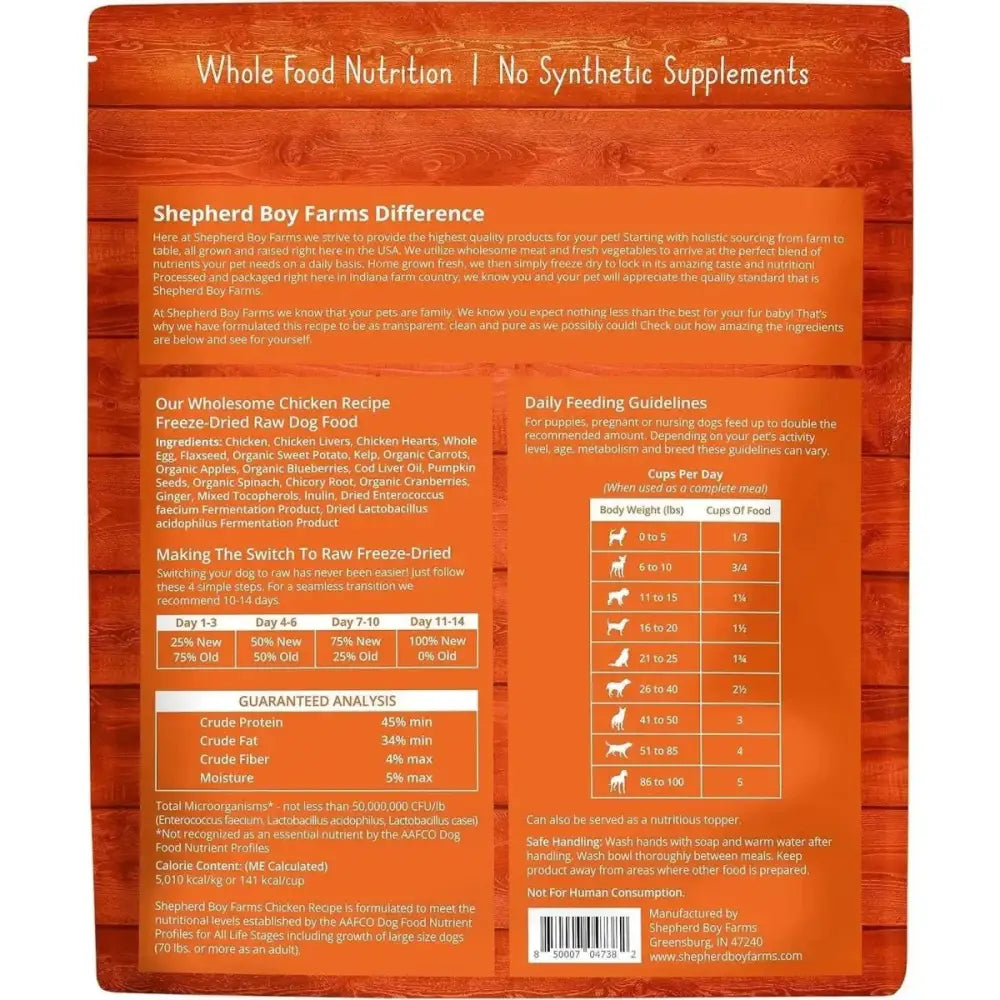 Shepherd Boy Farms Freeze Dried Chicken Recipe Dog Food 14oz - Talis Us