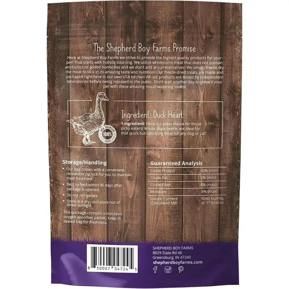 Shepherd Boy Farms Freeze Dried Duck Heart Dog Treats - Talis Us