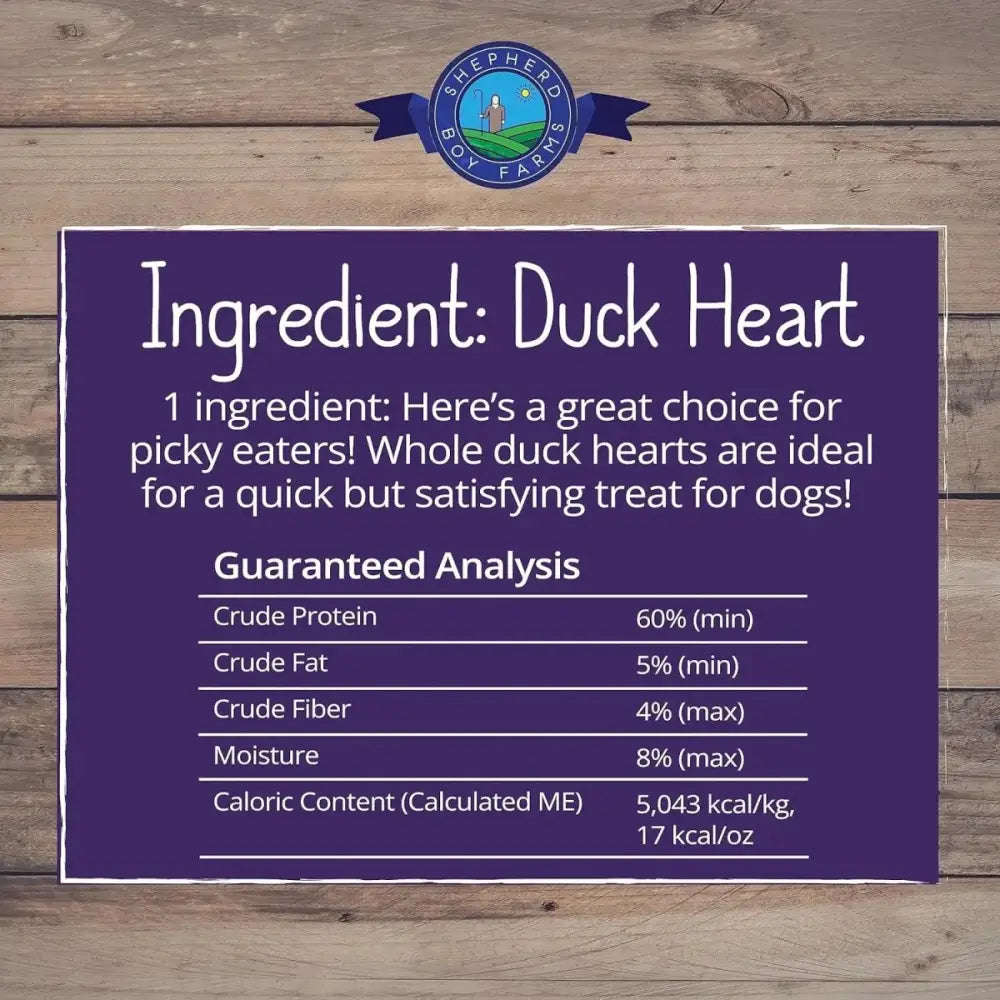 Shepherd Boy Farms Freeze Dried Duck Heart Dog Treats - Talis Us