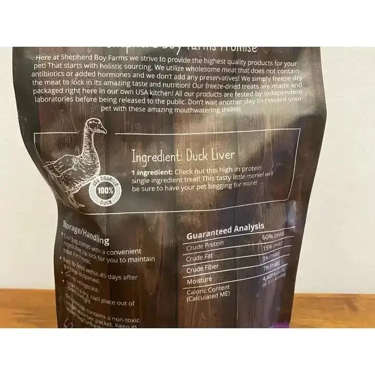 Shepherd Boy Farms Freeze Dried Duck Liver Dog Treats - Talis Us