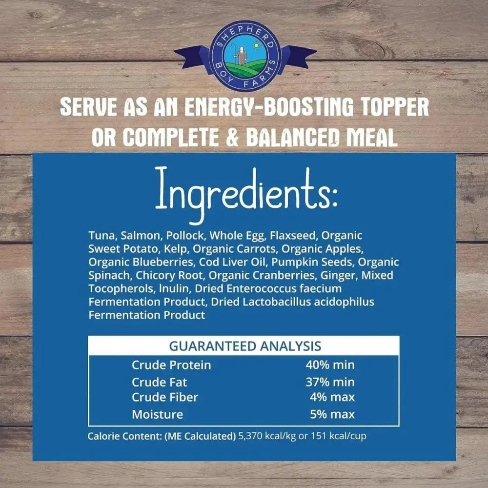 Shepherd Boy Farms Freeze Dried Fish Medley Recipe Dog Food 14oz - Talis Us