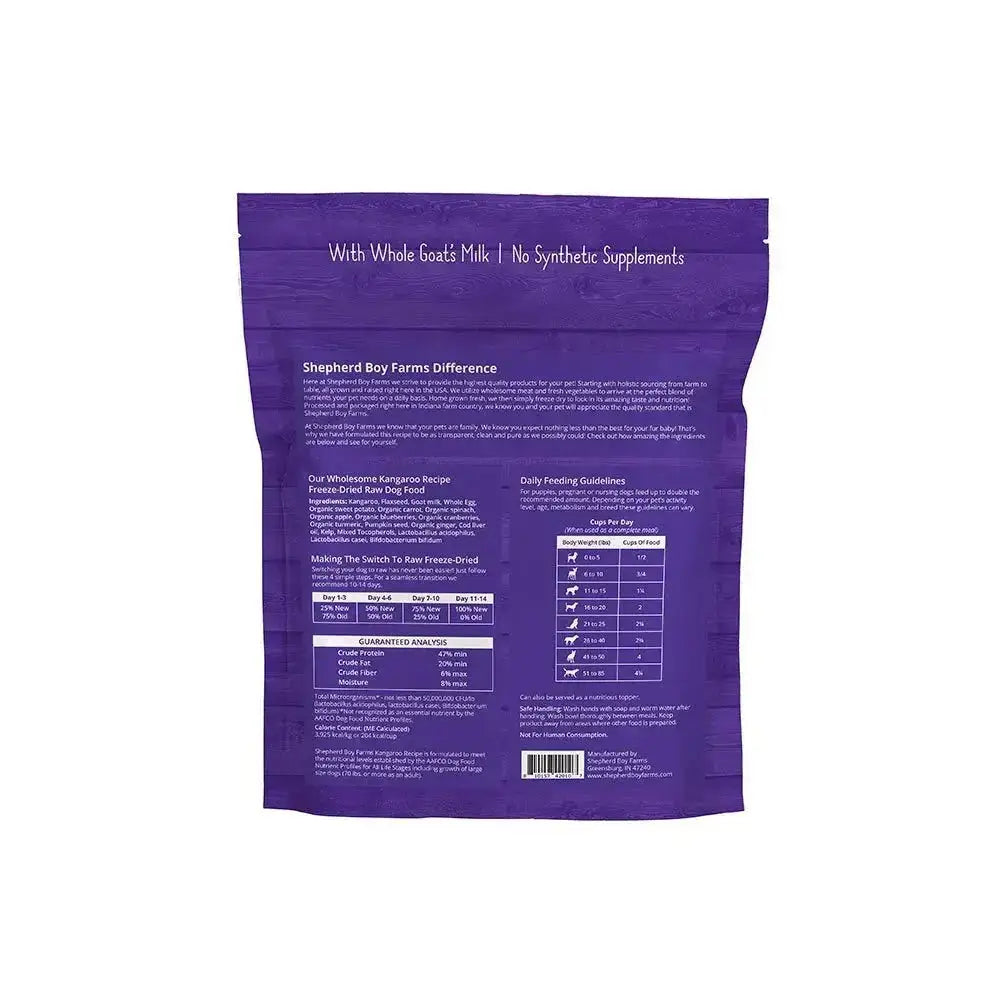 Shepherd Boy Farms Freeze - Dried Kangaroo Recipe Hypoallergenic Dog Food 14oz - Talis Us