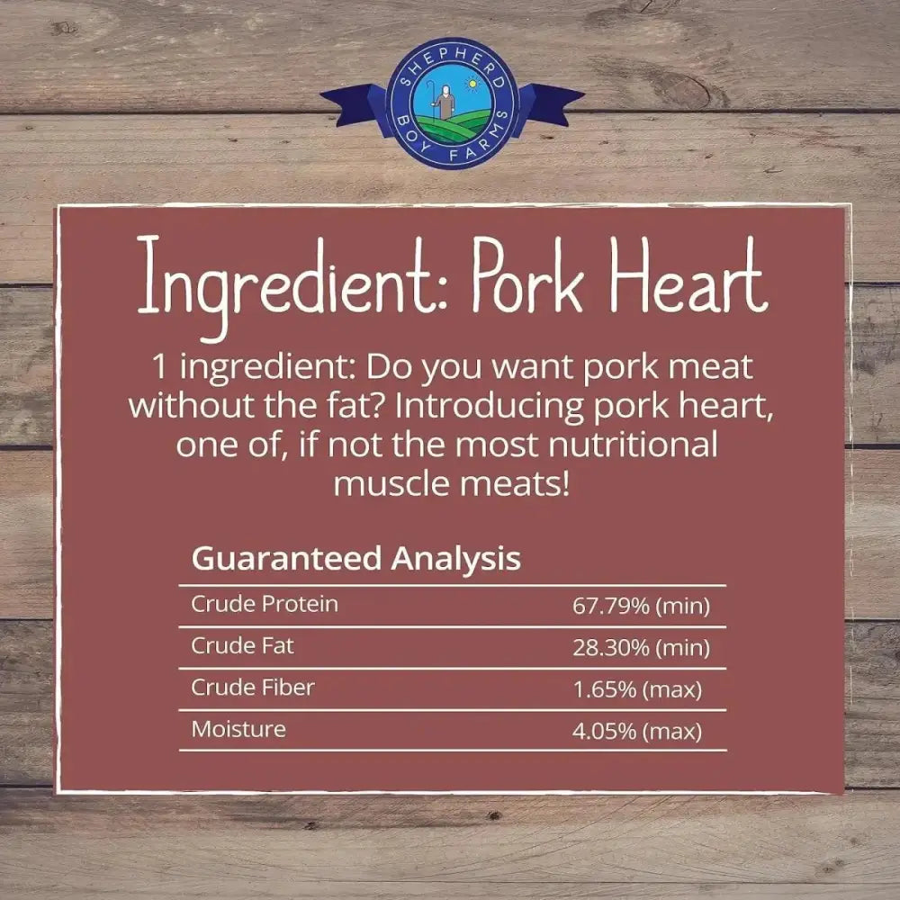 Shepherd Boy Farms Freeze Dried Pork Heart Dog Treats - Talis Us