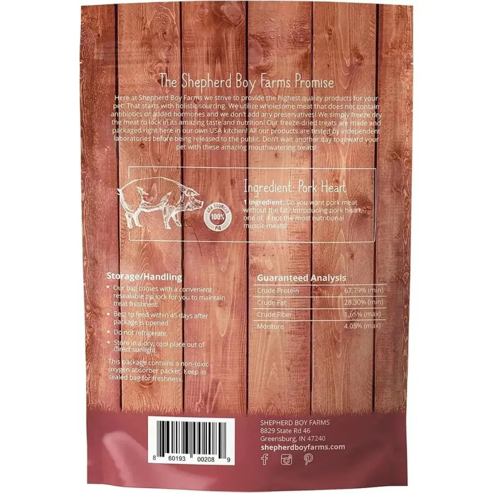 Shepherd Boy Farms Freeze Dried Pork Heart Dog Treats - Talis Us