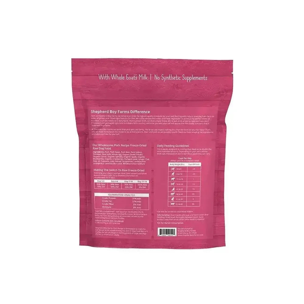 Shepherd Boy Farms Freeze - Dried Pork Recipe Dog Food 14oz - Talis Us