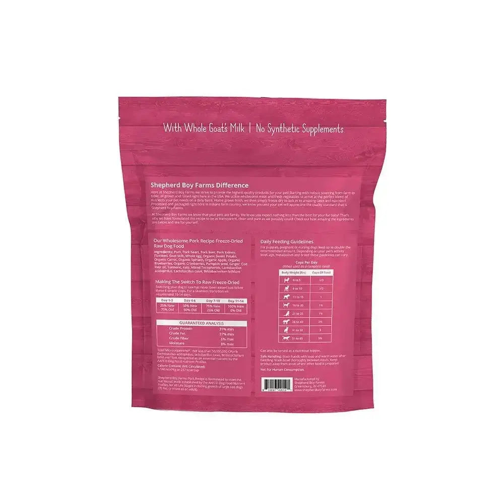 Shepherd Boy Farms Freeze - Dried Pork Recipe Dog Food 14oz - Talis Us