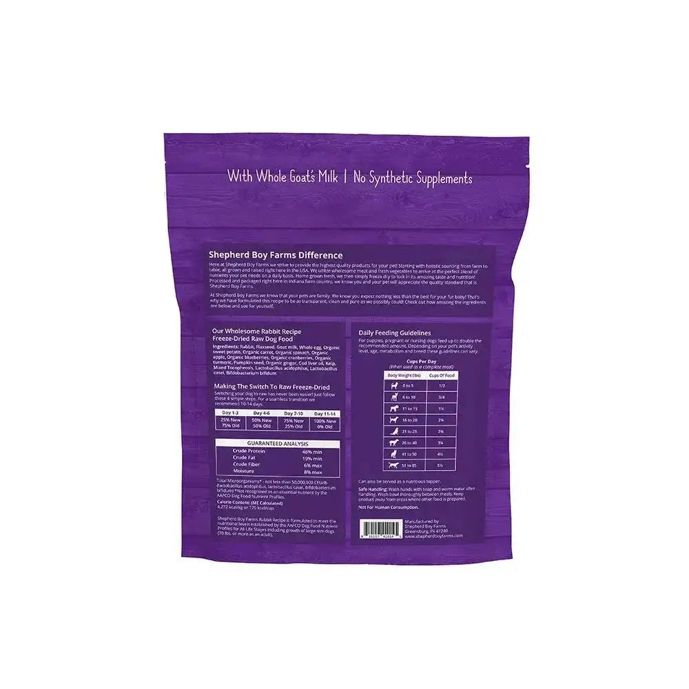 Shepherd Boy Farms Freeze - Dried Rabbit Recipe Dog Food 14oz - Talis Us