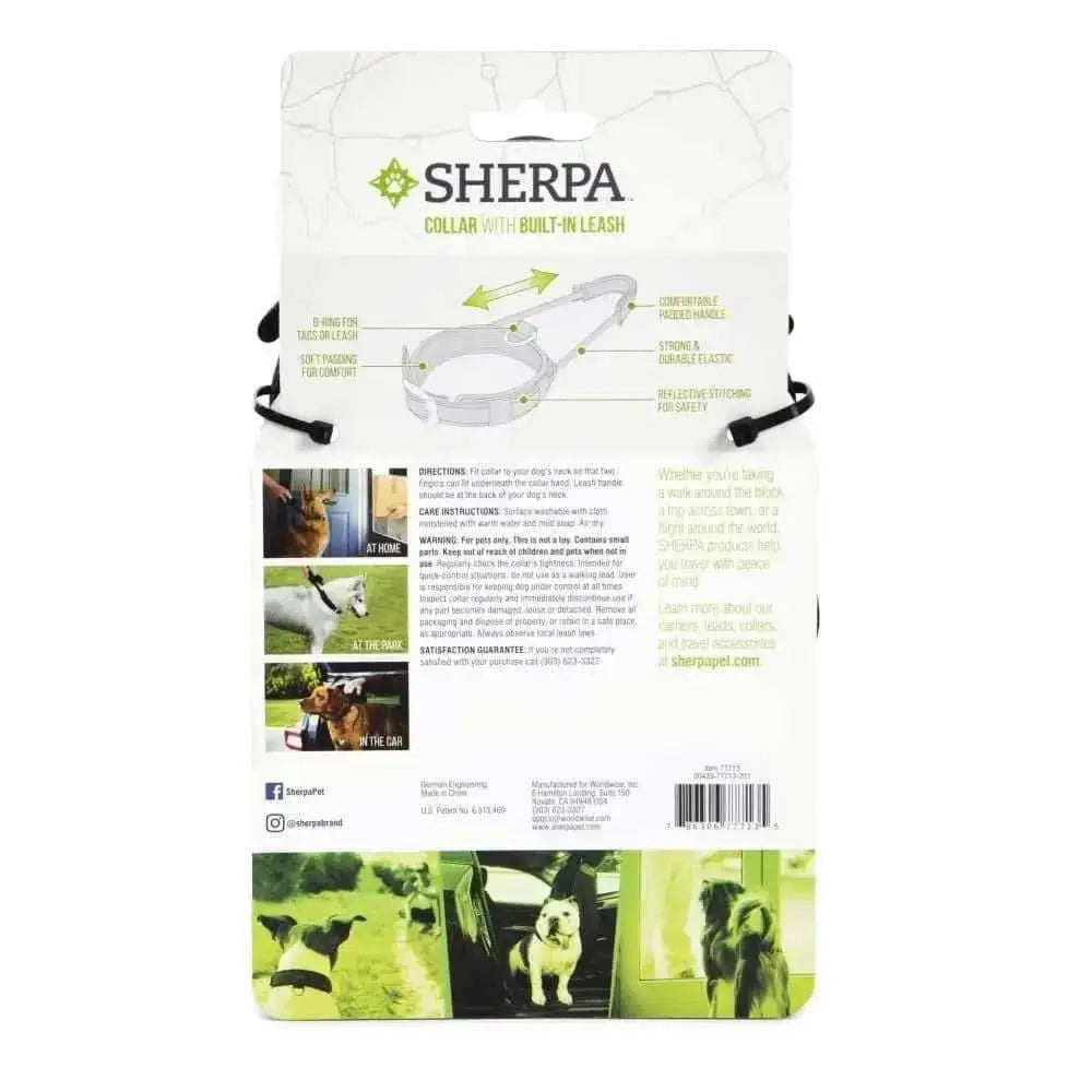 Sherpa's Pet Trading Company Dog Collar with Built in Leash Black Sherpa's Pet Trading Company CPD