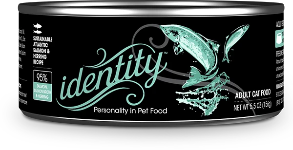 Identity Pet 95% Sustainable Atlantic Salmon, Salmon Broth & Herring Pâté Wet Cat Food 24/5.5OZ