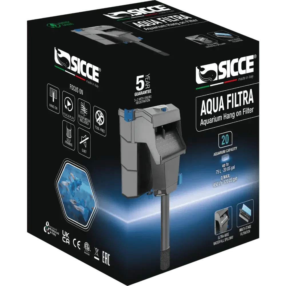 Sicce Aqua Filtra Aquarium Hang on Filter - Talis Us