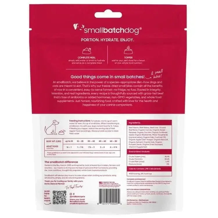 Smallbatch Pets Beef Freeze Dried Small Bites Dog Food for Healthy Pups - Talis Us