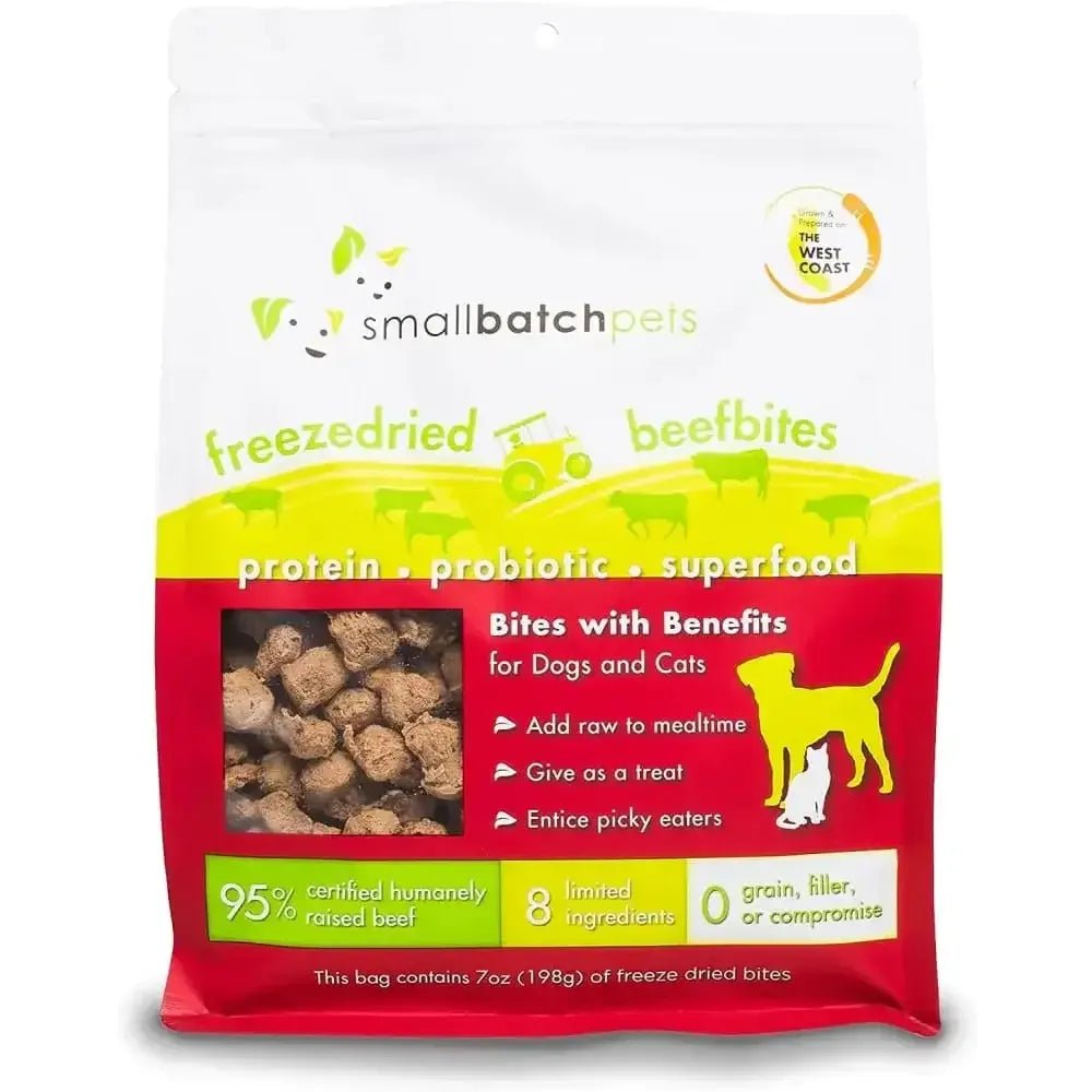 Smallbatch Pets Freeze - Dried Beef Bites for Dogs & Cats, 7 oz, - Talis Us
