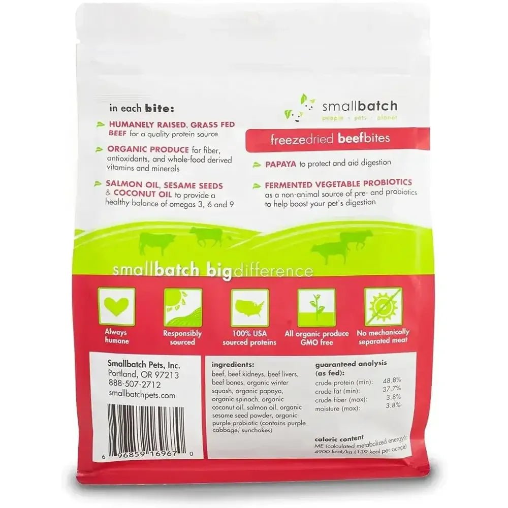 Smallbatch Pets Freeze - Dried Beef Bites for Dogs & Cats, 7 oz, - Talis Us