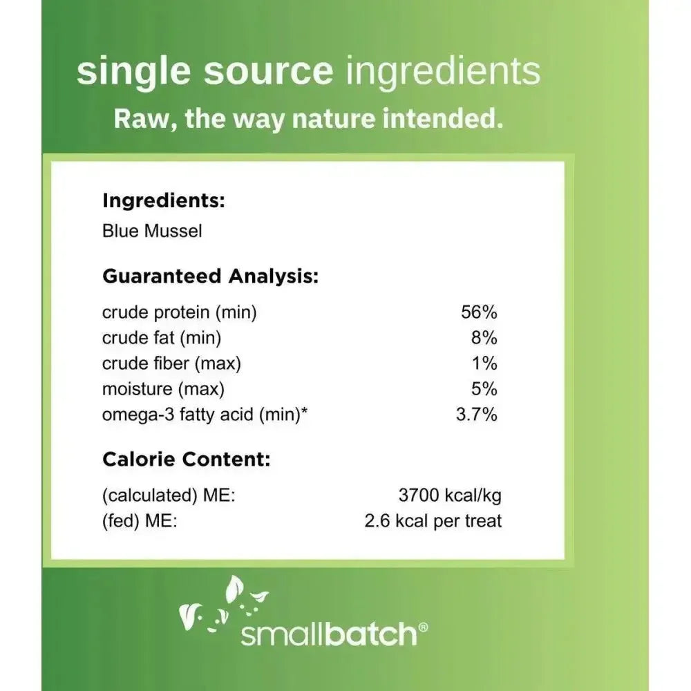 Smallbatch Pets Freeze - Dried Blue Mussels Dog & Cat Treat 2oz - Talis Us