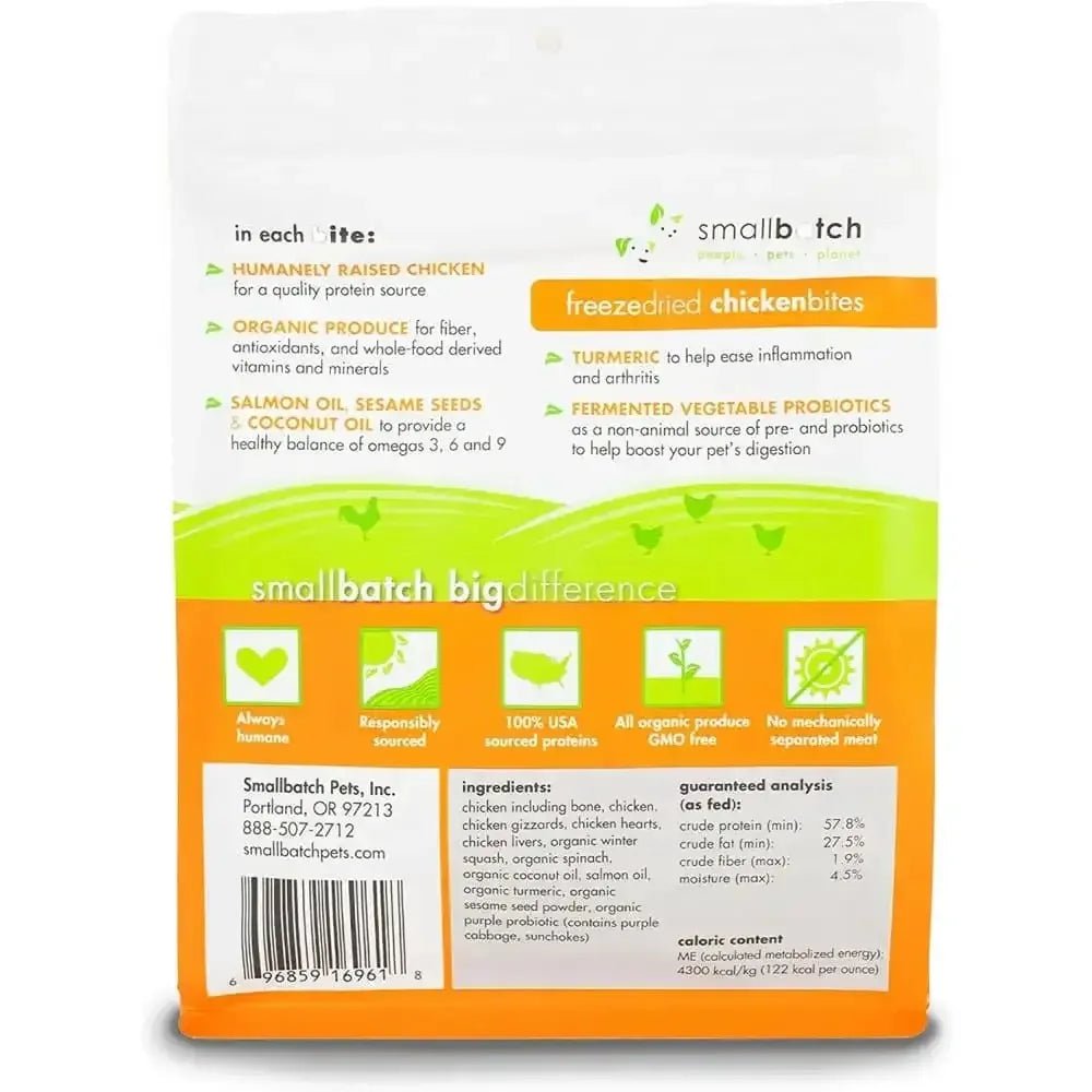 Smallbatch Pets Freeze - Dried Chicken Bites for Dogs & Cats, 7 oz, - Talis Us