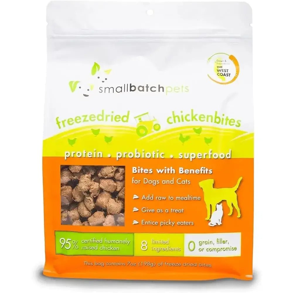 Smallbatch Pets Freeze - Dried Chicken Bites for Dogs & Cats, 7 oz, - Talis Us