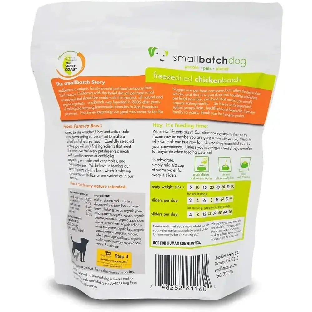 Smallbatch Pets Freeze - Dried Premium Raw Food Diet for Dogs, Chicken Sliders Dog Food - Talis Us