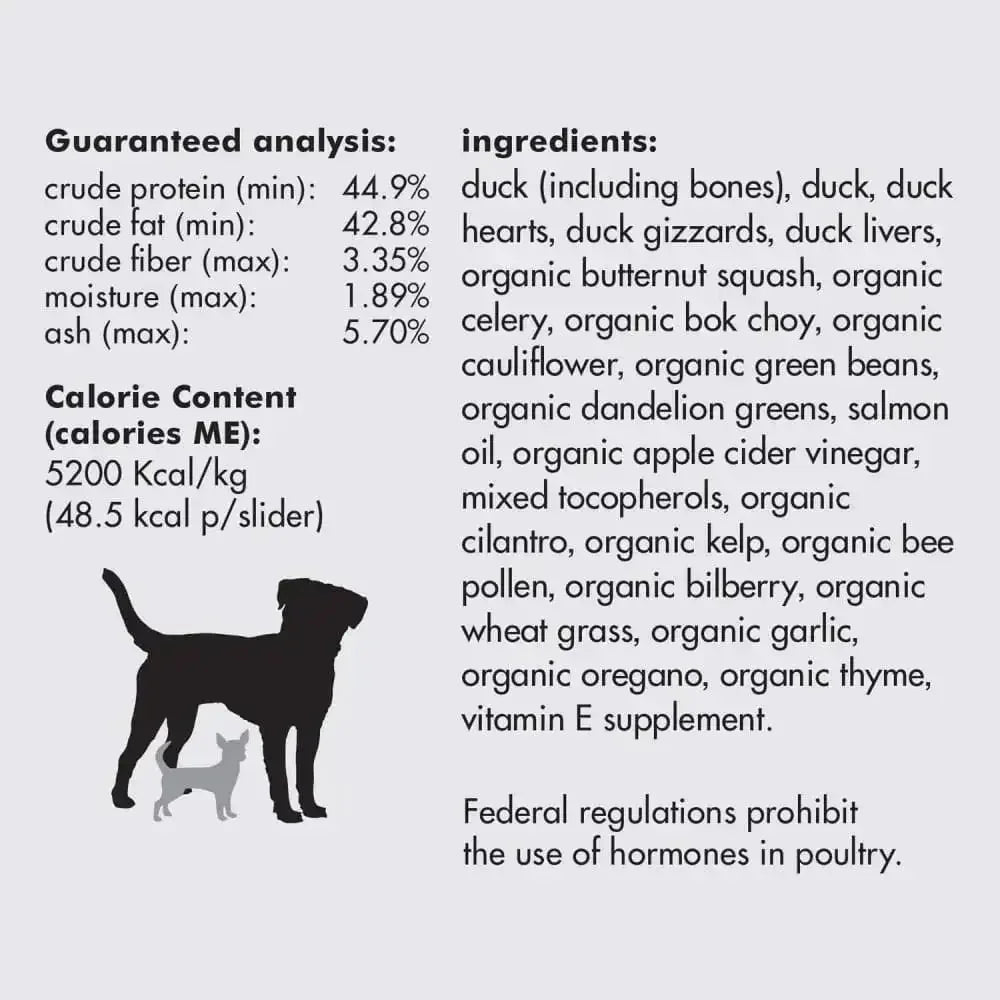 Smallbatch Pets Freeze - Dried Premium Raw Food Diet for Dogs, Duck Sliders Dog Food 14oz - Talis Us