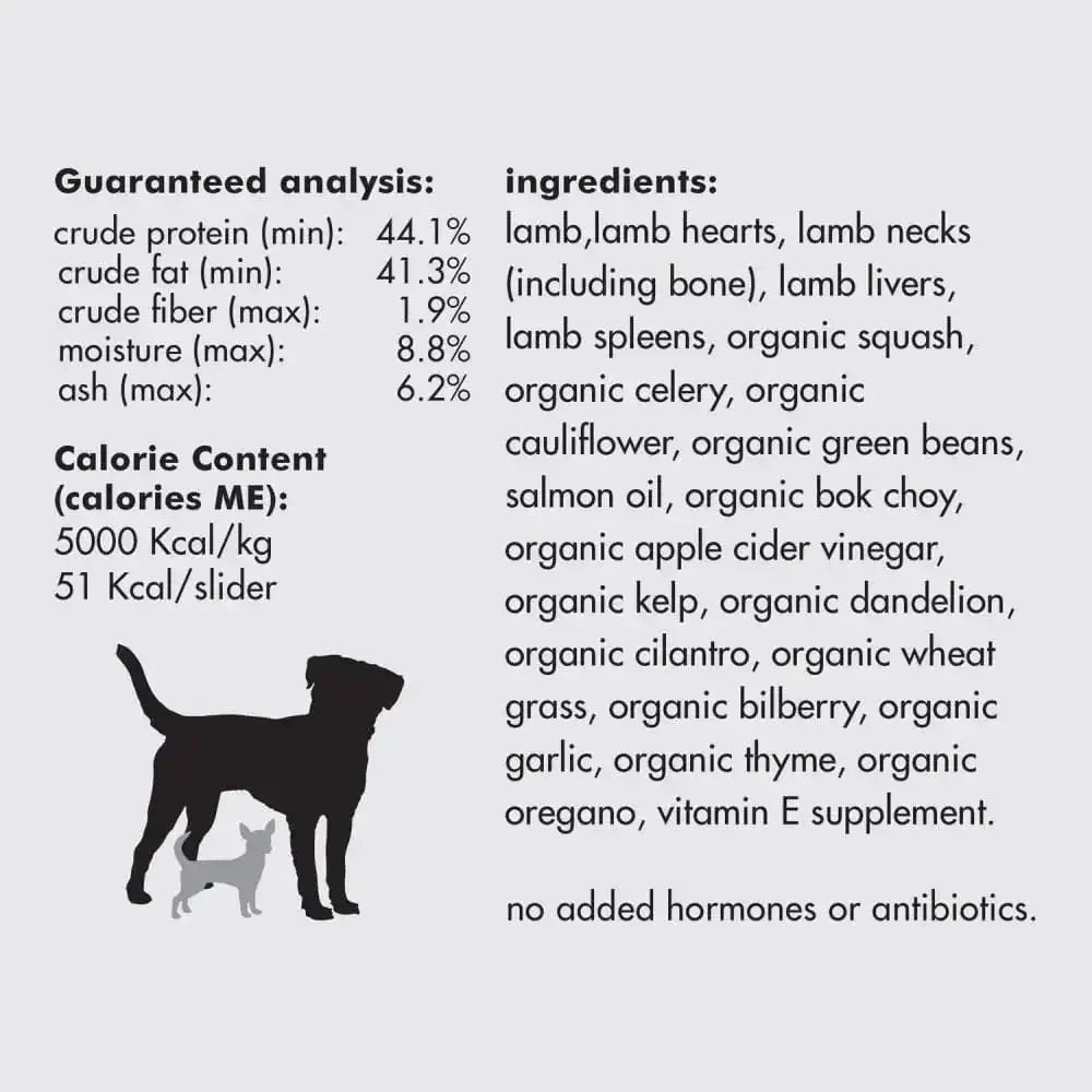 Smallbatch Pets Freeze - Dried Premium Raw Food Diet for Dogs, Lamb Sliders Dog Food 14 oz - Talis Us