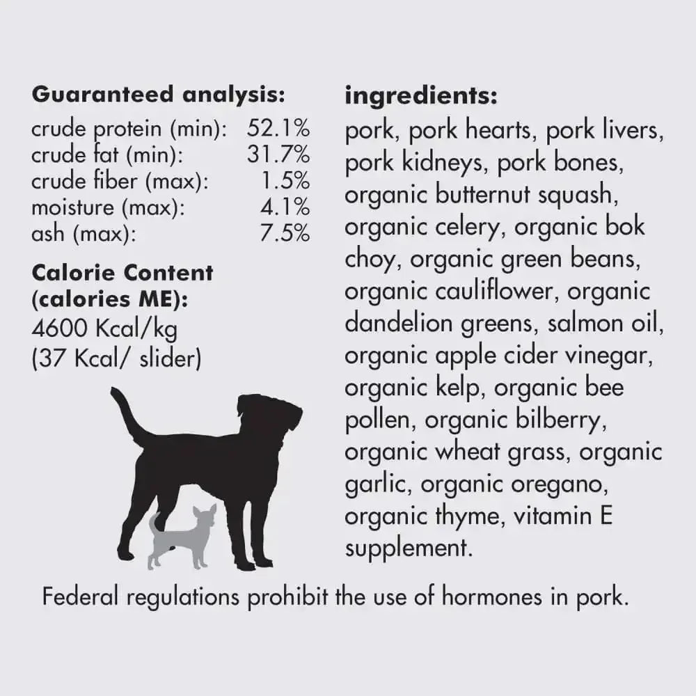 Smallbatch Pets Freeze - Dried Premium Raw Food Diet for Dogs, Pork Sliders Dog Food 14oz - Talis Us