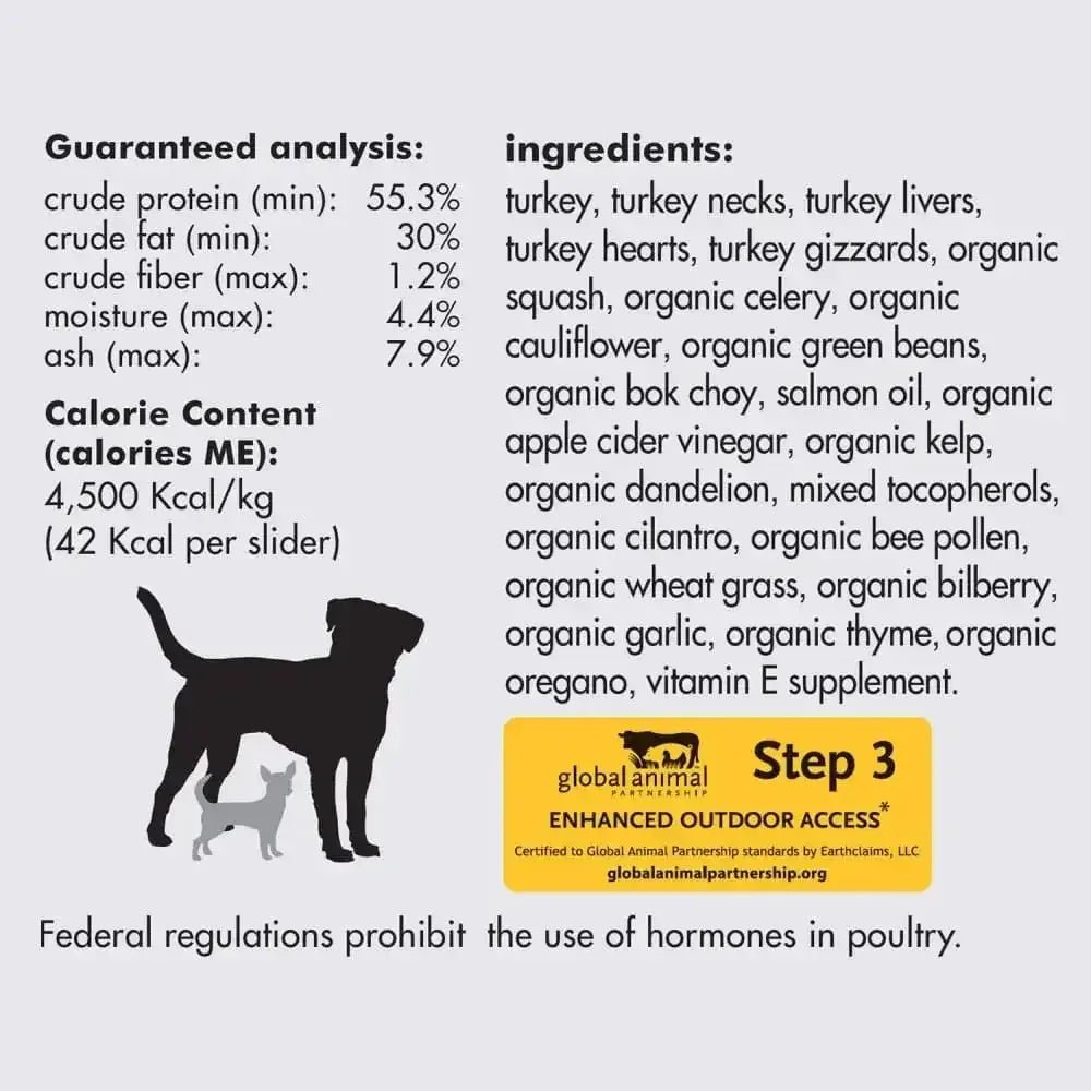 Smallbatch Pets Freeze - Dried Premium Raw Food Diet for Dogs, Turkey Sliders Dog Food - Talis Us