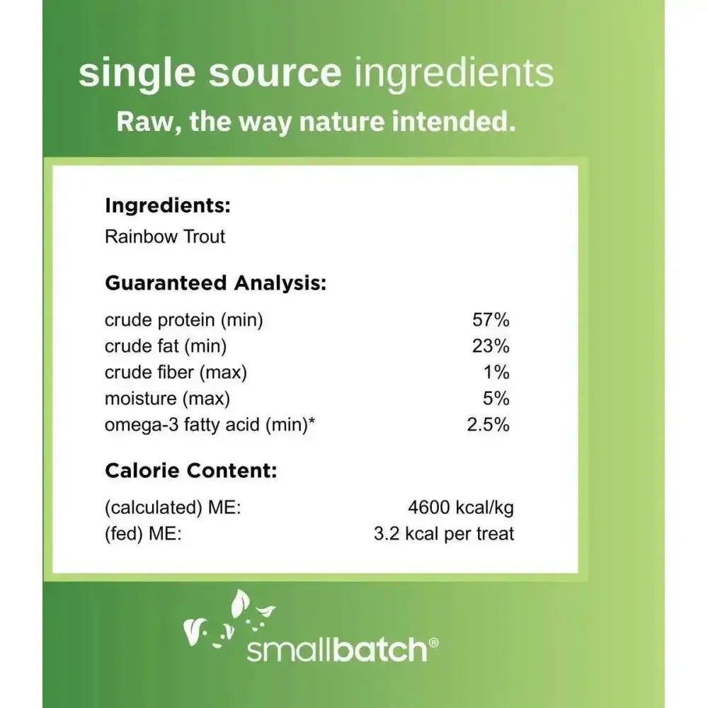 Smallbatch Pets Freeze - Dried Skin - On Rainbow Trout Dog & Cat Treat 2oz - Talis Us