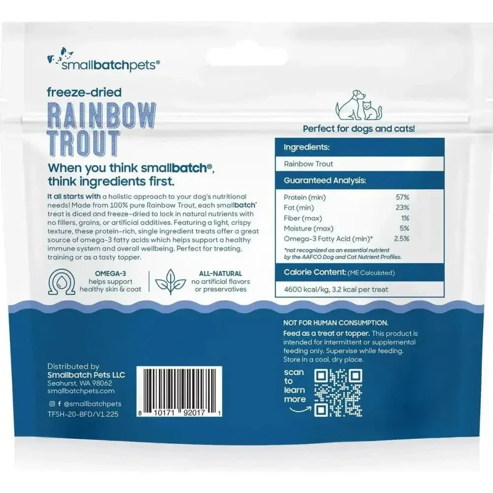 Smallbatch Pets Freeze - Dried Skin - On Rainbow Trout Dog & Cat Treat 2oz - Talis Us