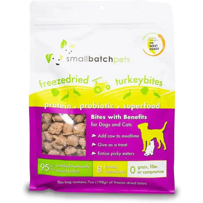 Smallbatch Pets Freeze-Dried Turkey Bites for Dogs & Cats, 7 oz, Smallbatch Pets