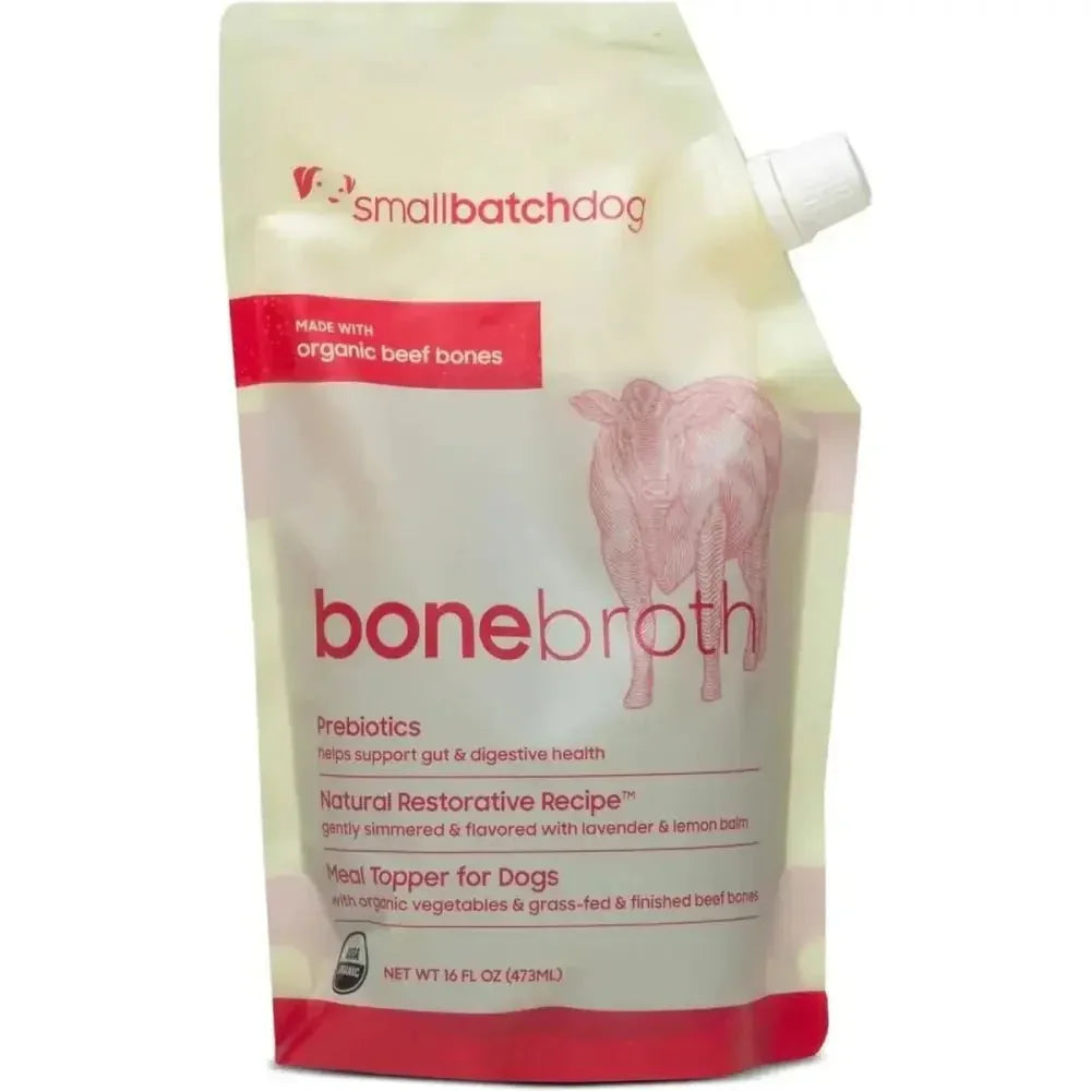 Smallbatch Pets Organic Shelf Stable Adult Beef Bone Broth Wet Dog Food Topper 16oz - Talis Us